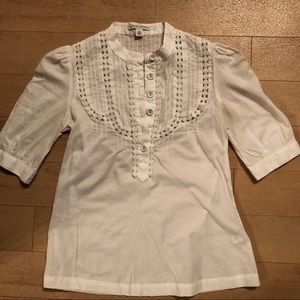 vintage Banana Republic White cotton SS blouse XS